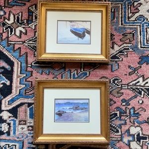 2 frames with seaside landscapes